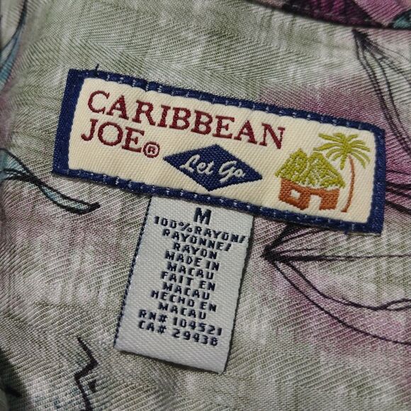 Caribbean joe Hawaiian Shirt for Men Size Medium Short Sleeve tropical shirt - Picture 4 of 10